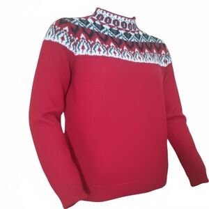 Coldwater Creek Ugly Christmas Sweater Women NWT XL  Red and White Cozy Bead